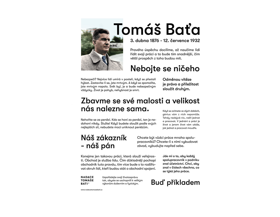 Plakát s citáty Tomáše Bati | bílý, velký